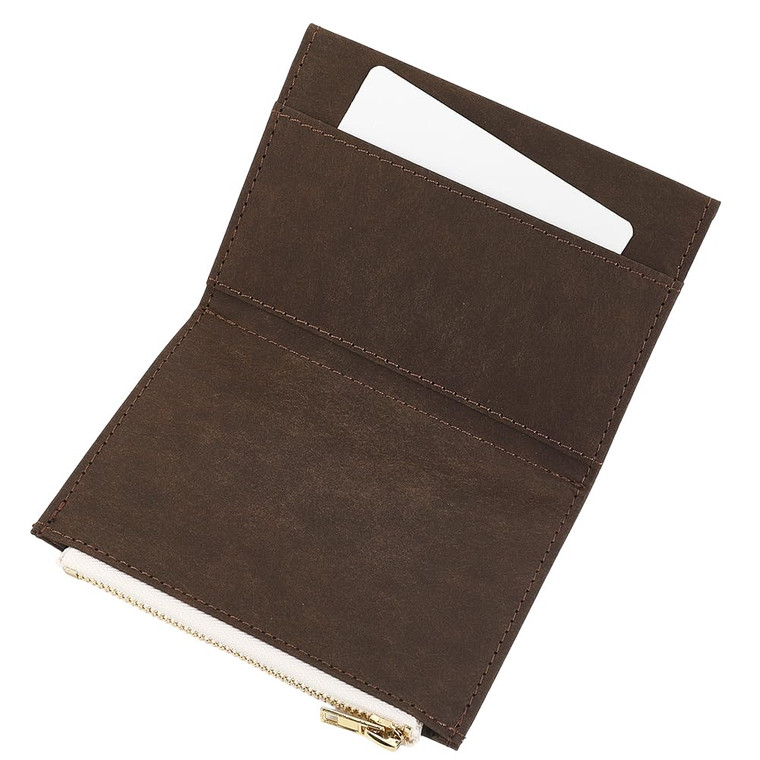 CRASPIRE Zipper Pocket for Traveler Notebook Insert Pouch Refill TN Accessories Standard Size File Folder Brown Planner Wallet Card Passport Holder P