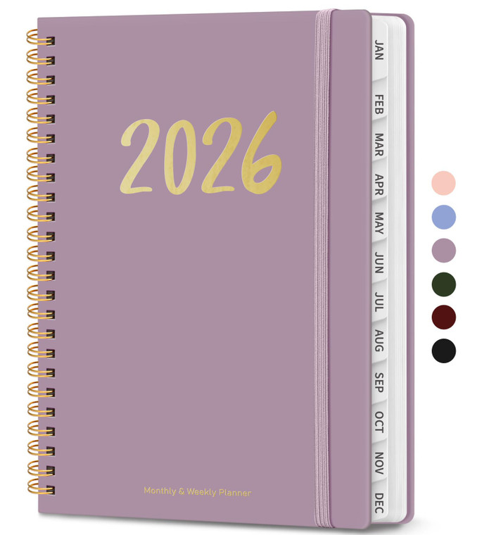 2026 Planner - Weekly and Monthly Planner, January 2026 to December 2026, Spiral Bound 2026 Calendar Planner Book, Inner Pocket, Perfect for Office H