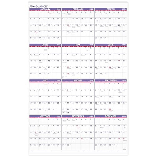 AT-A-GLANCE 2026 Wall Calendar, Monthly, 24" x 36", Extra Large, Paper (PM122826)