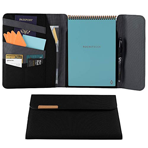 Rocketbook Flip Cover, All-in-One Case and Organizer Flip Notebook, On the Go, Executive Size 6x8.8, Black