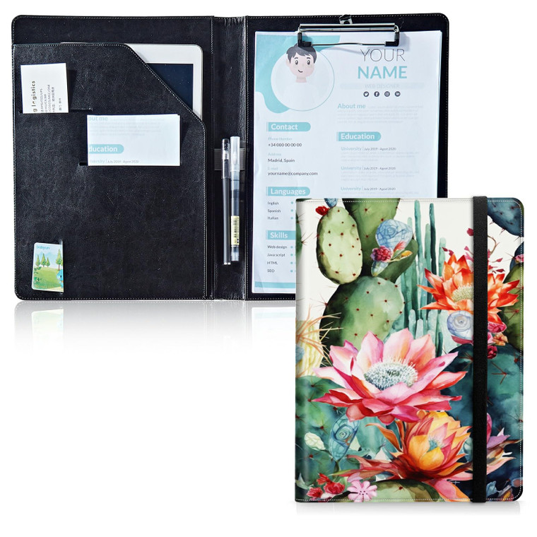 DIGTIALL Padfolio Folder with Clipboard,Portfolios Organizer Clipboards with Storage Clipboard Writing Pad PU Leather Conference Document Organizer w