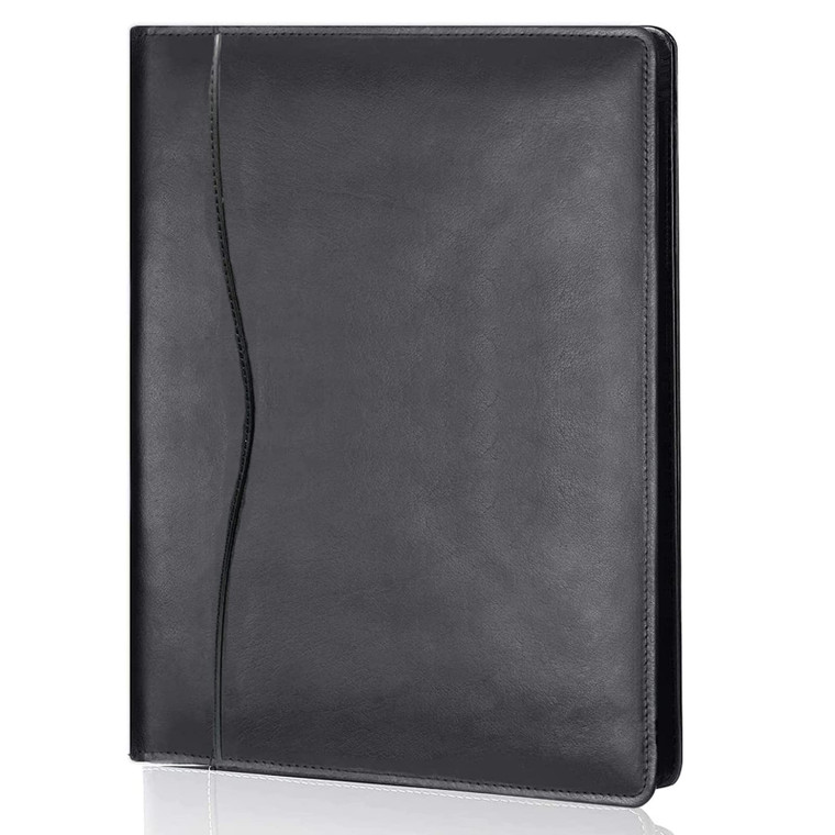 Leather Portfolio Folder Padfolio, Business Padfolio Organizer Document Planner Portfolio Binder Storage Pocket for Legal Pad Holder Paperwork Phone