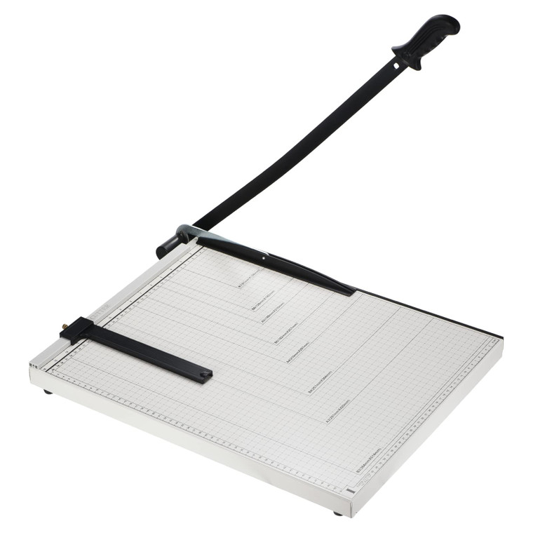 PATIKIL Paper Cutter B3 Stack Paper Trimmer for Cardstock, 21" Cutting Length, Guard Rail Paper Press Tool, Adjustable Guide, Metal Base, 12-Sheet Ca