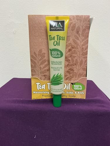 VIA Natural Ultra Care Tea Tree Oil Concentrated Natural Oil 1.5oz - Promotes A Healthy Scalp & Clean Hair. Natural Antibacterial Oil, Helps Control