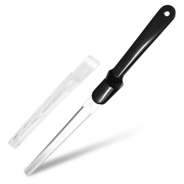 Seki Japan Japanese Stainless Steel Letter Opener, Bentable Lightweight Envelope Knife Black Plastic Handle with Safety Cover