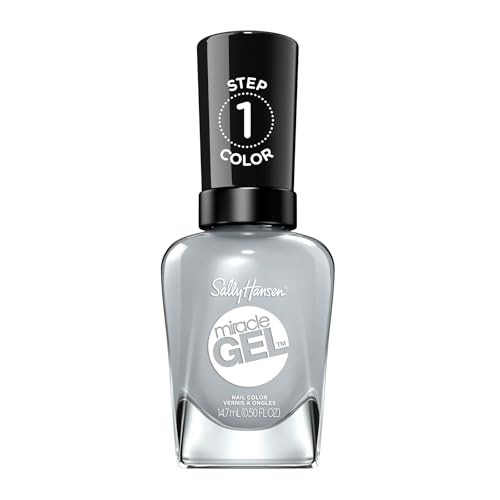 Sally Hansen Miracle Gel Salon Quality Nail Polish | Gel-Like Formula, Two-Step System, No UV Light Needed, Long Lasting | Opaque, Glossy | 799 Greyf