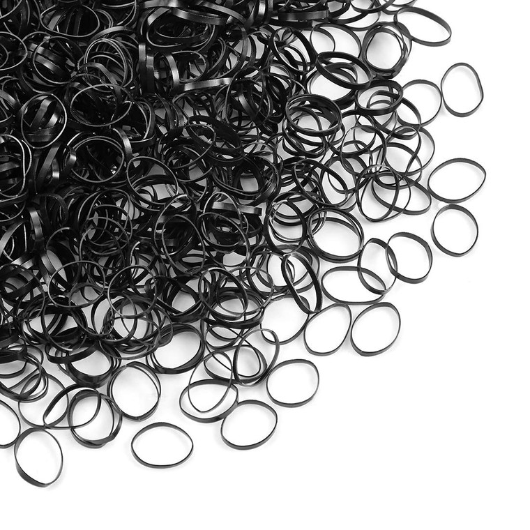 minihope 1200 hair rubber bands black for Women Kids,small black rubber bands for hair  STRONG  STRECHED  REUSEABLE