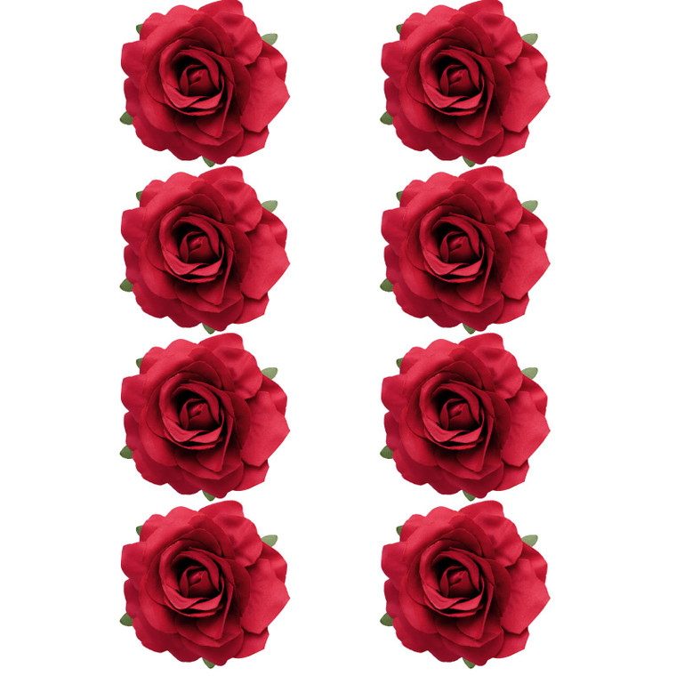 Topbuti 8 Pcs Rose Hair Clip Flower Hairpin Brooch Floral Clips Headpiece Hair Accessories for Woman Girl Party Halloween Wedding Valentines Mother's