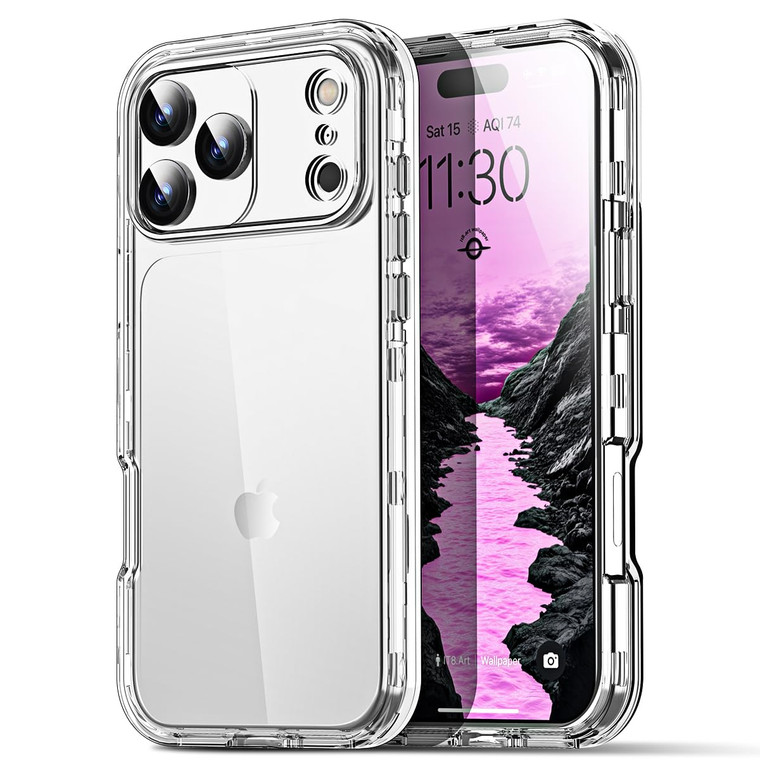 AICase for iPhone 17 Pro Clear Case(6.3"),Heavy Duty Drop Protection Full Body Rugged Shockproof/Dust Proof 3-Layer Military Protective Tough Durable
