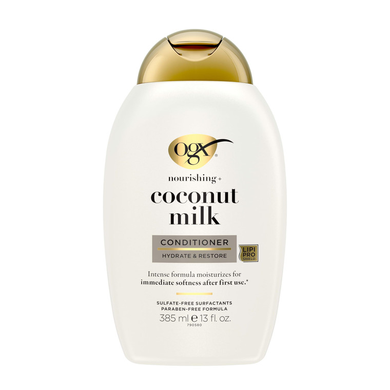 OGX Nourishing + Coconut Milk Conditioner, Hydrating & Restoring Conditioner Moisturizes for Soft Hair After the First Use, Parabens-Free, Sulfate-Fr