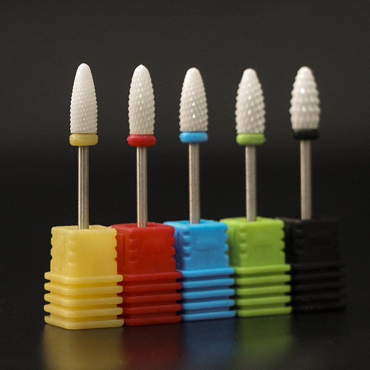 Ceramic Nail Drill Bits Pro Coarse Medium Fine Grit Manicure River Lake Electric Nail Drill Bits Drill Bitselectric nail (Grit: Extra Fine+Fine+Mediu