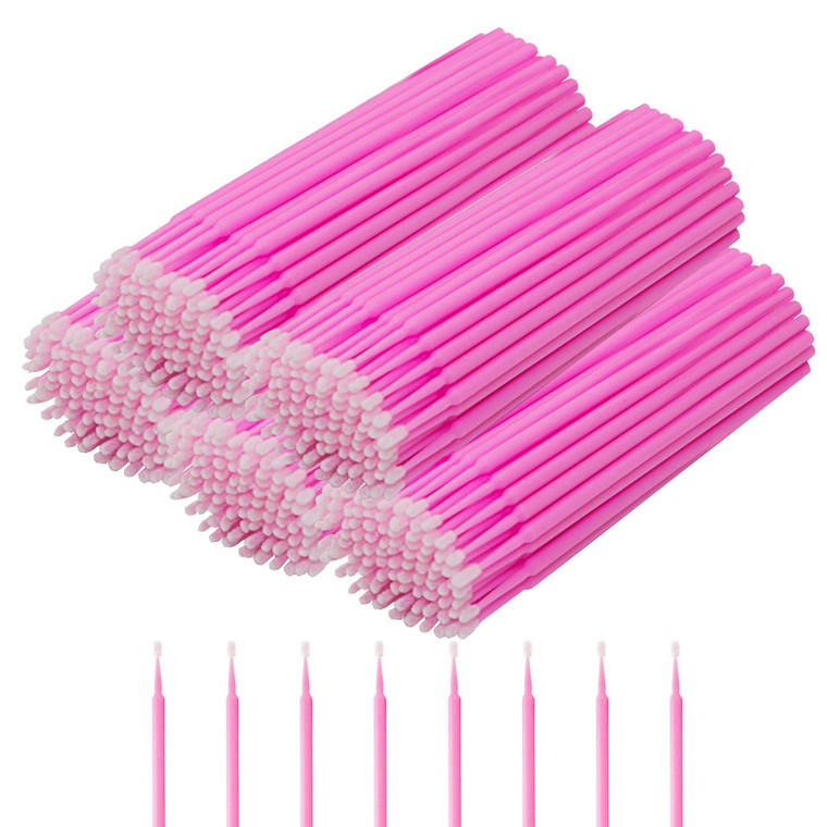 GoWorth 500Pcs Durable Micro Disposable Eyelash Extension Individual Applicators Mascara Brush for Make up and Clean and Compatible and Eyelash Dedic
