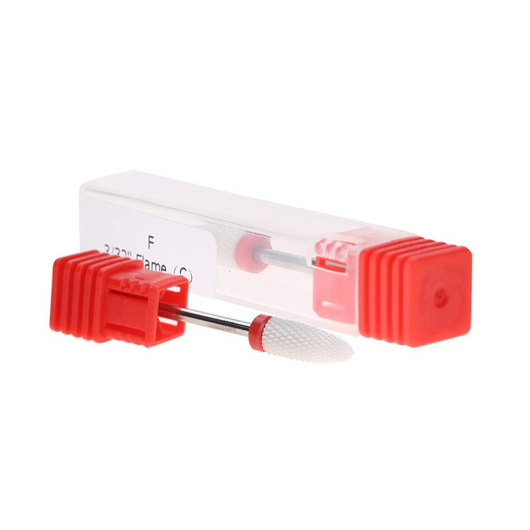 Drill Head Nail,Nail Drill Bit, Ceramic Nail Grinding Head 4 Types Round Flat Ceramic Grinding Head Manicure Machine Accessories Tool(Round Flat Head