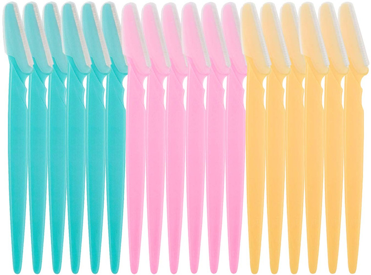 18 Pcs Eyebrow Razors Shaper, Safety Facial Hair Remover Face Shaver Trimmer, Exfoliating Dermaplaning Tool for Women and Men