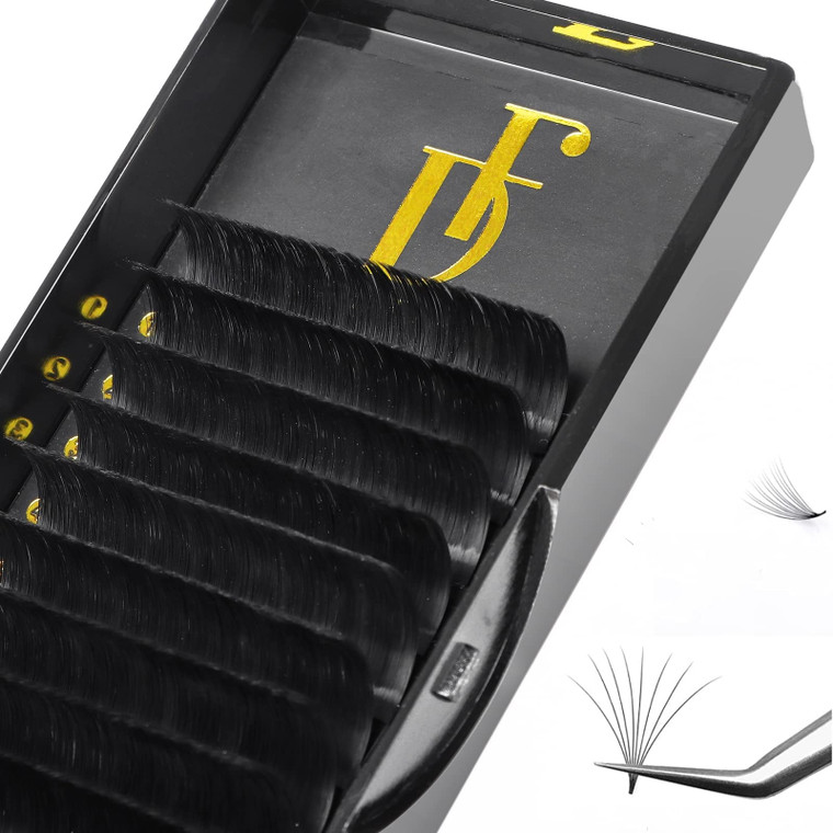DF touchjoy Eyelash Extension Easy Fan Volume Lash Extensions 0.03 CC Curl 8-15mm Mixed Lash Trays Super Soft Rapid Blooming Self Fanning Cashmere Dr