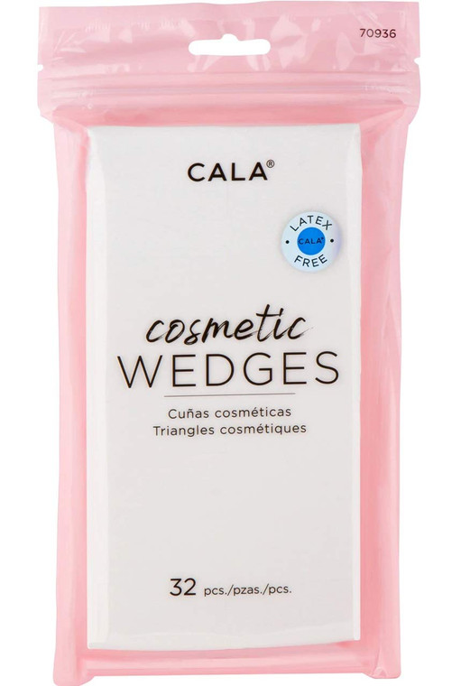 CALA Cosmetic Wedges Makeup Sponges, Soft Triangle Applicators for Liquid & Cream Foundation, Flat Sides + Precision Edges for Blending, Touch-Ups &