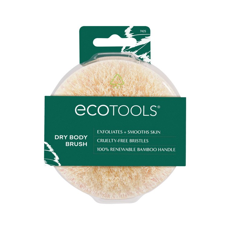 EcoTools Dry Body Brush, Cruelty-Free Bristles Exfoliate & Smooth Skin, Dry Brushing Removes Flaky Skin, May Help Improve Circulation & Tone, Eco-Fri