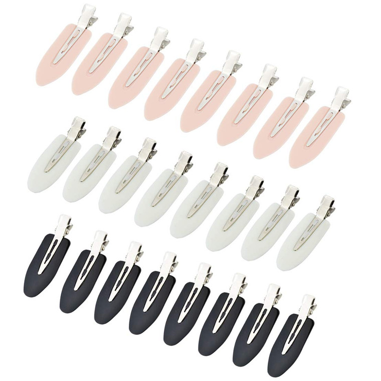 Wobe 24 Pcs No Bend Hair Clips Pin Curl Creaseless Clips No Crease Hair Clip for Hairstyle Bangs Finger Waves Makeup Application Hairdressing Hairpin