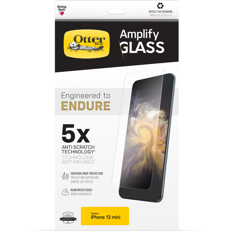 OtterBox AMPLIFY GLASS Screen Protector for iPhone 13 mini (ONLY) - CLEAR (GEN 2)