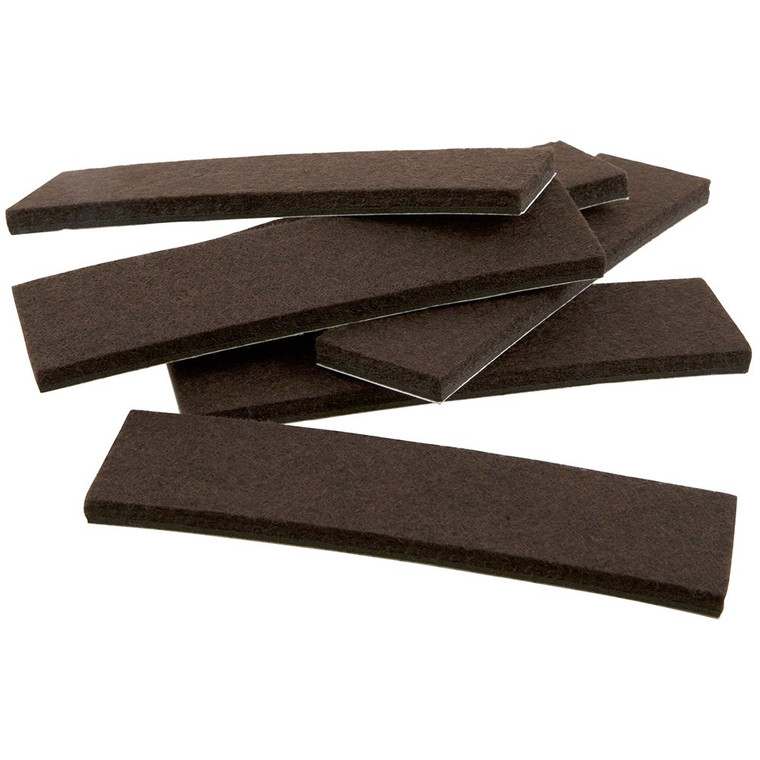 SOFTTOUCH 1 x 4 Inch Felt Strips for Hard Surfaces Protect Hardwood Floors from Scratches and Slide Furniture Easily, Brown, 6 Pack