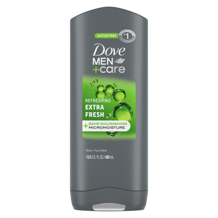 DOVE Men + Care Body Wash and Face for Fresh, Healthy-Feeling Skin Extra Fresh Cleanser That Effectively Washes Away Bacteria While Nourishing Your 1