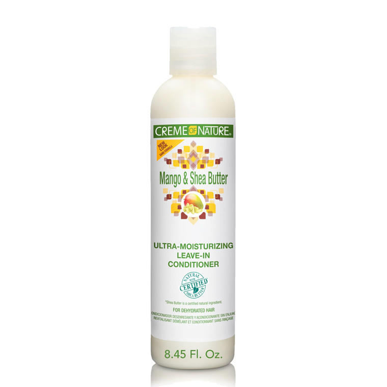 Creme of Nature Leave In Conditioner with Mango & Shea Butter, Ultra Moisturizing for Dry Dehydrated Hair, 12 Fl Oz
