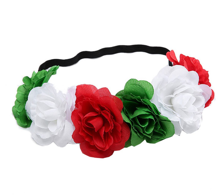 Love Sweety Delicate Dew Rose Flower Headband Floral Crown Mexican Hair Wreath (Christmas)