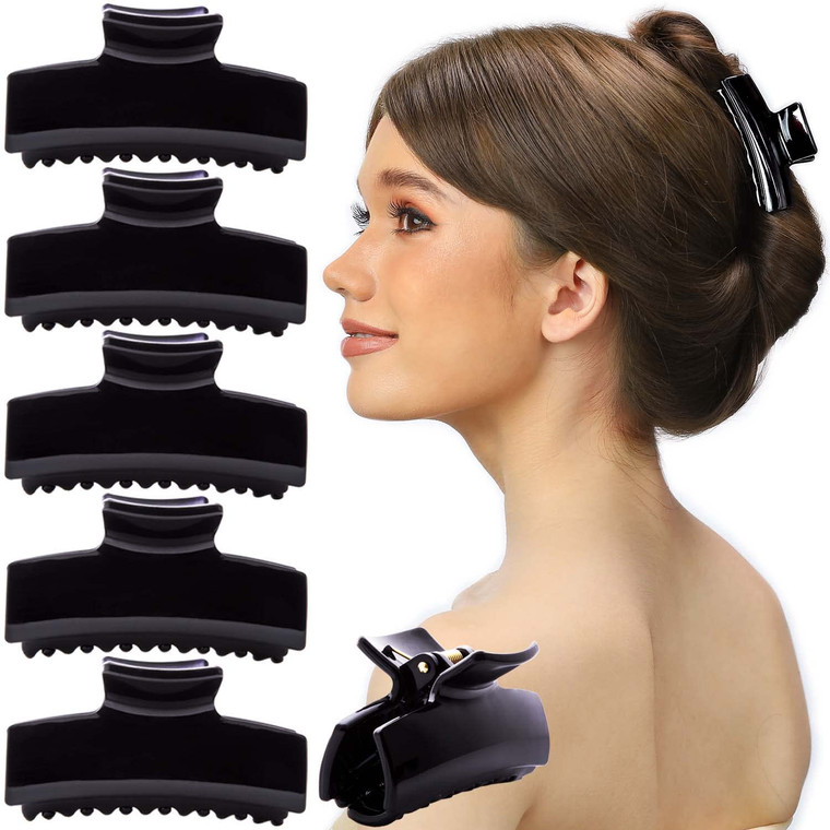 RC ROCHE ORNAMENT 6 Pcs Womens Girls Classic Sectioning Styling Strong Hold Interlocking Teeth Grip Anti Slip Salon Accessory Pin Jaw Claw Clutcher C