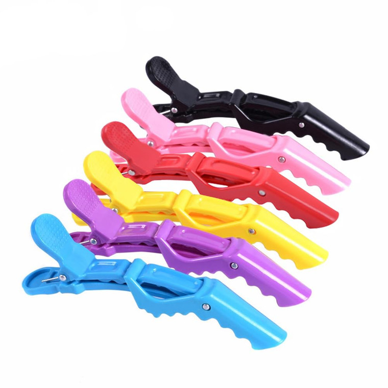 AKOAK 6 PCS Professional Anti slip Crocodile Clip - Large Styling Hair Clip for Women's Thick Hair, Dyeing or Hair Care Partition Positioning Clip, S