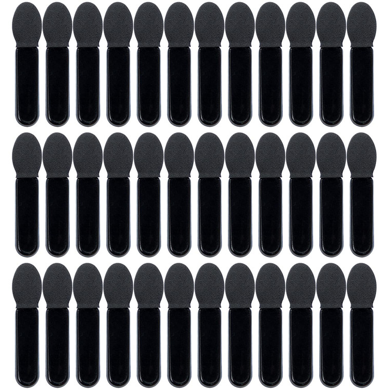 AUEAR, 50 Pack Disposable Eye Shadow Brushes Applicators Sponge Oval Tipped Dual Sides Brush Makeup Tool Black