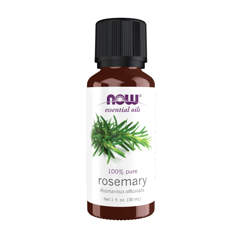 NOW Essential Oils, Rosemary Oil, Purifying Aromatherapy Scent, Steam Distilled, 100% Pure, Vegan, Child Resistant Cap, 1-Ounce