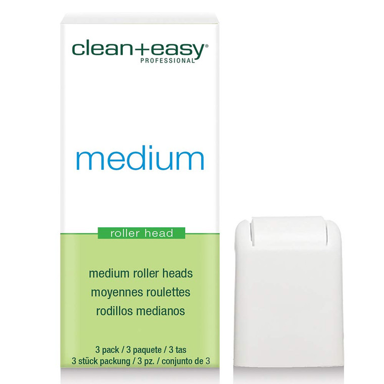 Clean + Easy Medium Wax Roller Heads  Roll On Wax Applicator Refill Heads for Hair Removal, 3 Pack
