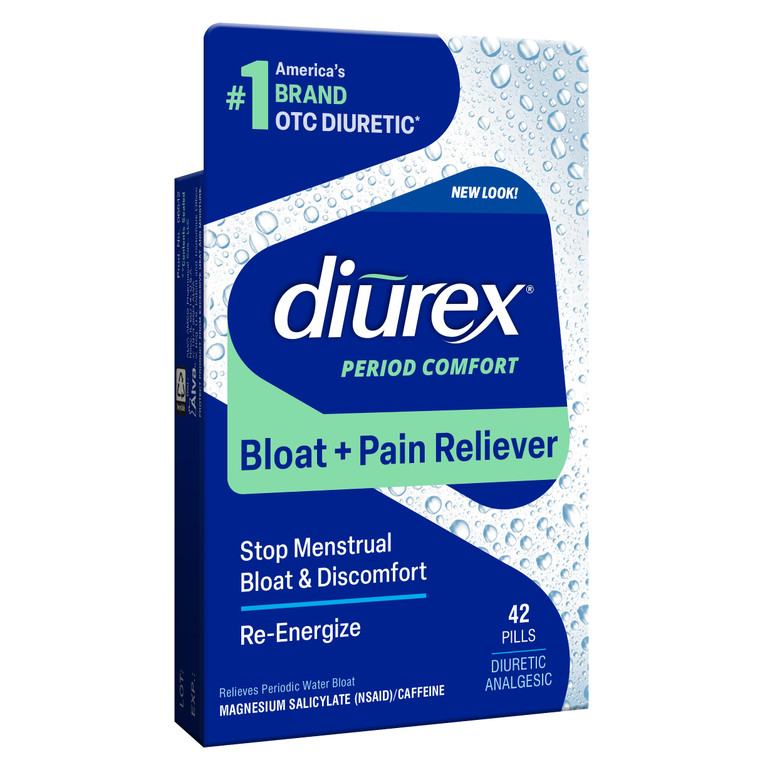 Diurex Water Pills + Pain Relief - Relieve Water Bloat, Cramps, & Fatigue - 42 Count