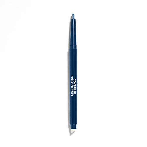 CoverGirl Perfect Point Plus Eyeliner Pencil, Midnight Blue, Long-Lasting, Versatile Navy, Soft Smudging Tip, No Sharpening Needed, Pack of 1