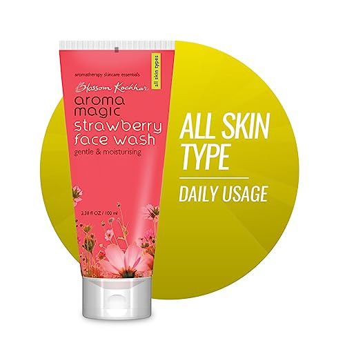 Aroma Magic Strawberry Face Wash | Gentle & Moisturizing Facial Cleanser | Non-Drying Face Wash | Hydrates & Purifies Skin | for All Skin Types | 3.3