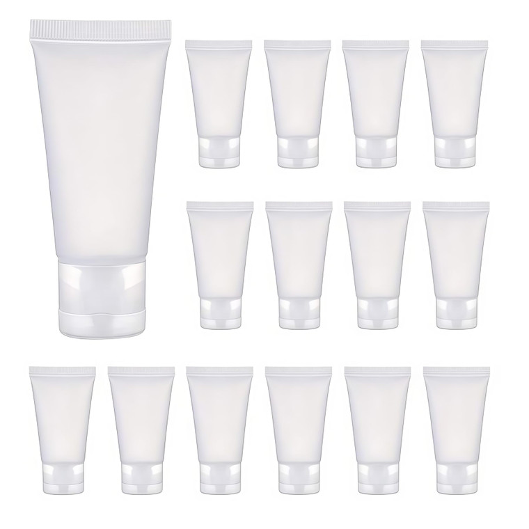 20PCS Clear Empty Refillable Plastic Tubes Bottle Packing Sample Bottles For Shampoo Cleanser Shower Gel Body Lotion (20 ML)