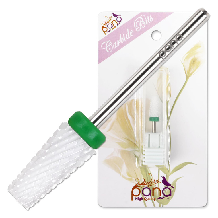 PANA Tapered Barrel Ceramic Bit 3/32" Shank Size - (Ceramic, Fine Grit) - Nail Drill Bit Removes Acrylic or Hard Gel from Nails for Manicure Pedicure
