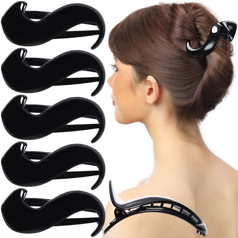 RC ROCHE ORNAMENT 6 Pcs Womens S Shape Anti Slip Firm Grip Comfortable Side Slide Beauty Chic Strong Premium Quality Plastic Lightweight Hair Accesso