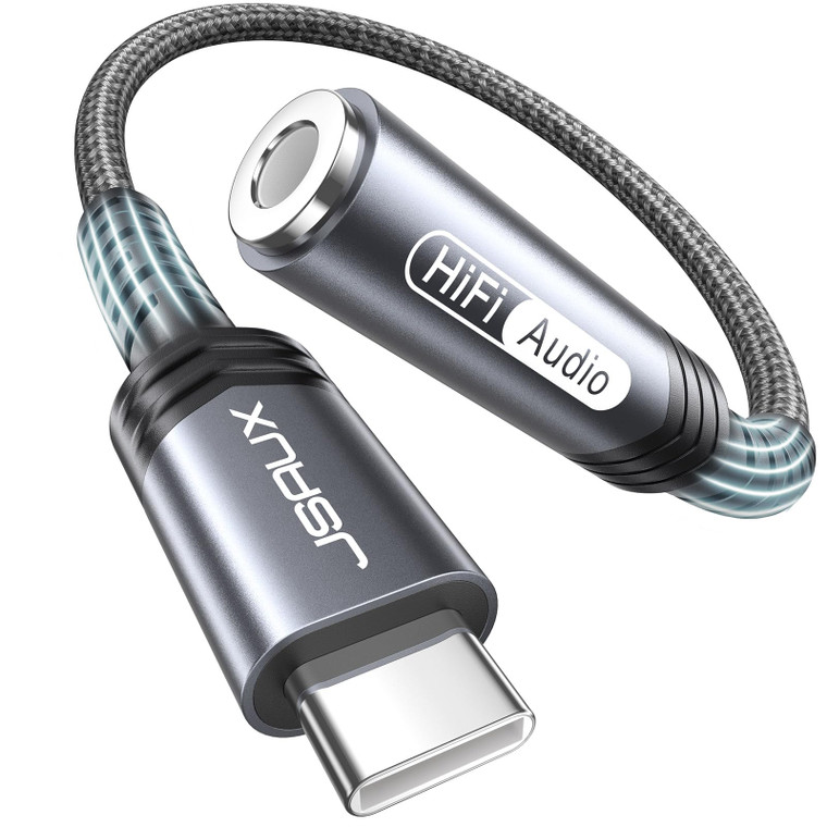 JSAUX USB Type C to 3.5mm Female Headphone Jack Adapter, USB C to Aux Audio Dongle Cable Cord Compatible with iPhone 17 Pro Max/16 Pro/15, Samsung Ga