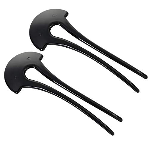 6Pcs Simple U-Shape Hairpins Magic Fast Spiral Hair Braid Twist Styling Clips Chignon Pins Hair Sticks Hair Forks for Women Lady Girls, Black