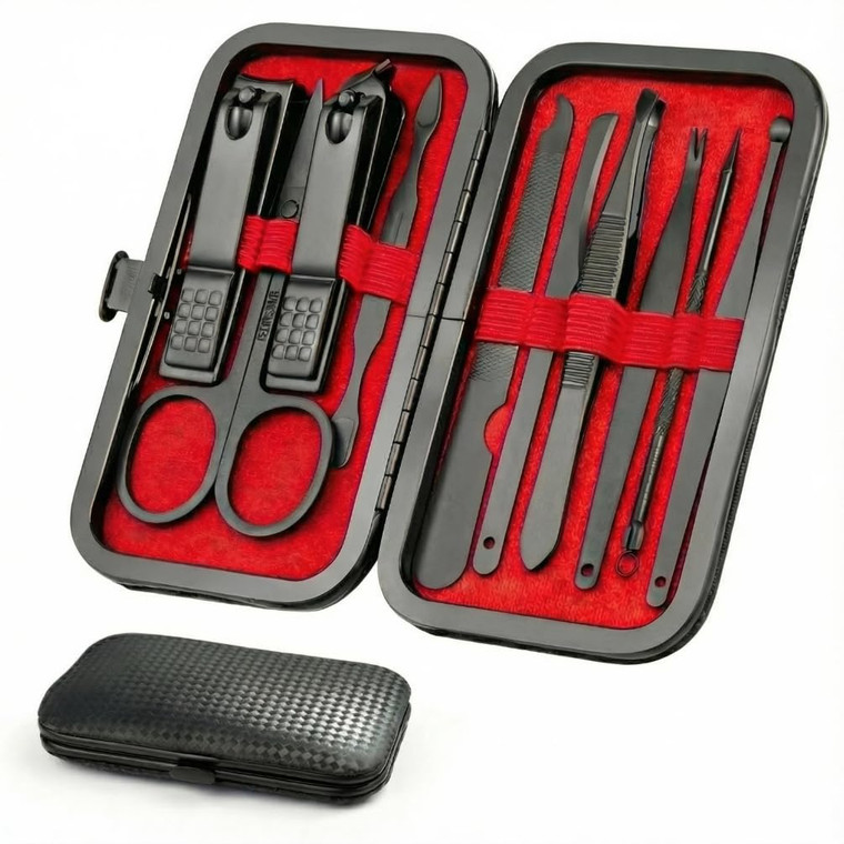 Nail Clippers Set and Manicure Set - Professional Stainless Steel Nail Kit, Manicure Kit, Nail Care Kit with Travel Case, File, Tweezers, Grooming Ki