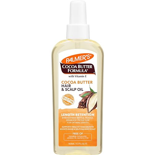 Palmer's Cocoa Butter & Biotin Length Retention Hair and Scalp Oil, 5.1 Ounce (Packaging May Vary)