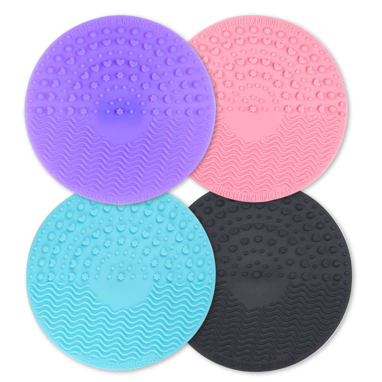 Makeup Brush Cleaning Mat,Silicone Washing Mat for Cosmetic Brush,Brush Cleaner Pads with Suction Cup