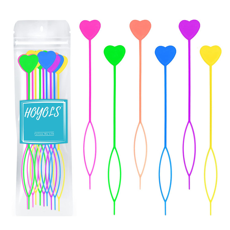 Hoyols Quick Hair Beader for Loading Beads Braid Stringer Hair Beading Tools Kit Ponytail Maker Styling Magic Topsy Tail for Kids Girls Colorful (12p