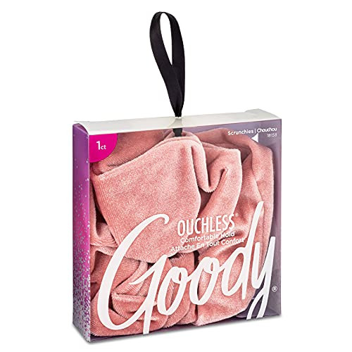 Goody Icy Holiday XL Scrunchies - 1 Count, Velvet - Ouchless Comfortable Hold Hair Accessories for Men, Women, Boys and Girls to Style With Ease and