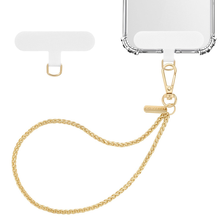 MoKo Pearl Beaded Phone Wrist Strap, Universal Charm Phone Chain Lanyard with Tether Tab,Hands-Free Bracelet Wristlet for iPhone 15 Pro Max/14 Pro Ma