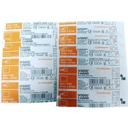 Smith & Nephew IV3000 1-Hand Transparent Dressings 2-3/8"x2-3/4", Pack of 10 Dressings