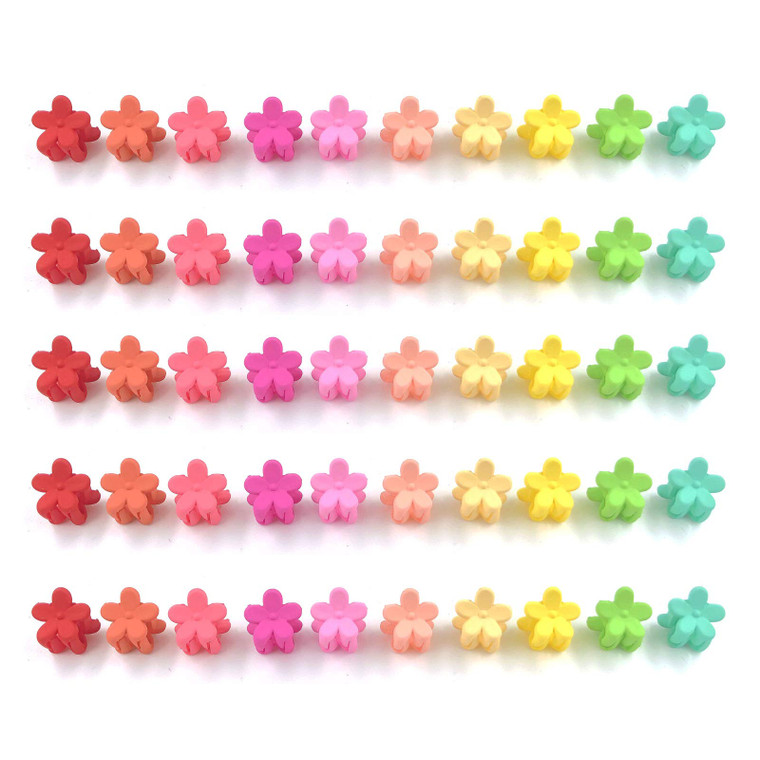 100 Pack Flower Hair Claw Clips Mini Small Hair Jaw Clips for Girls Assorted Baby Hair Clips Hair Accessories for Girls and Women Random Colors