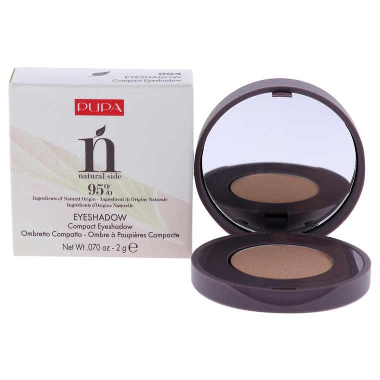 Pupa Milano Natural Side Compact Eyeshadow - Satin Effect - 95% Naturally-Derived Ingredients - Soft and Blendable - Intense Color - - 001 Violet Gra