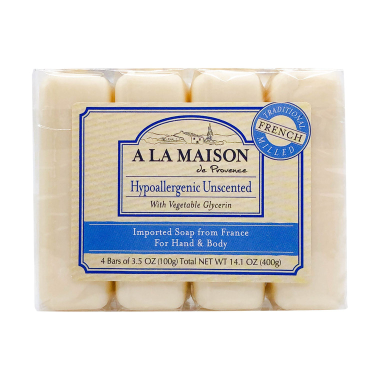A La Maison, Soap Bar Unscented, 3.5 Ounce, 4 Pack